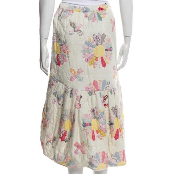 Sea New York Linden Patchwork Quilted Ruffle Hem Midi Skirt - Picture 16 of 16